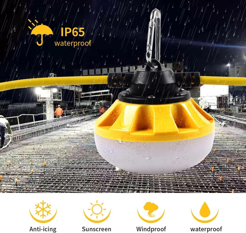 50ft Construction String Lights LED for Construction Sites Walkways Crawlspaces