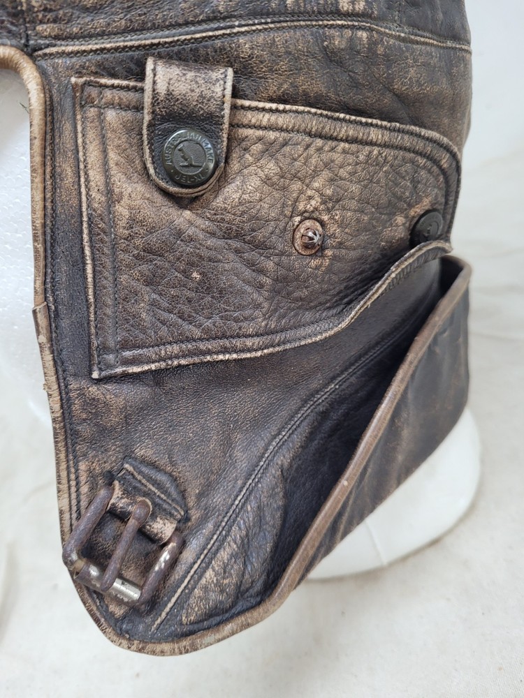 Ww11 Era Aviation Hat Brown Leather