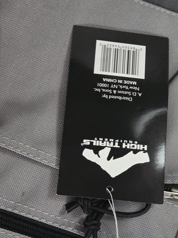 High Trails Equipment 15 inch Backpack Grey NWT