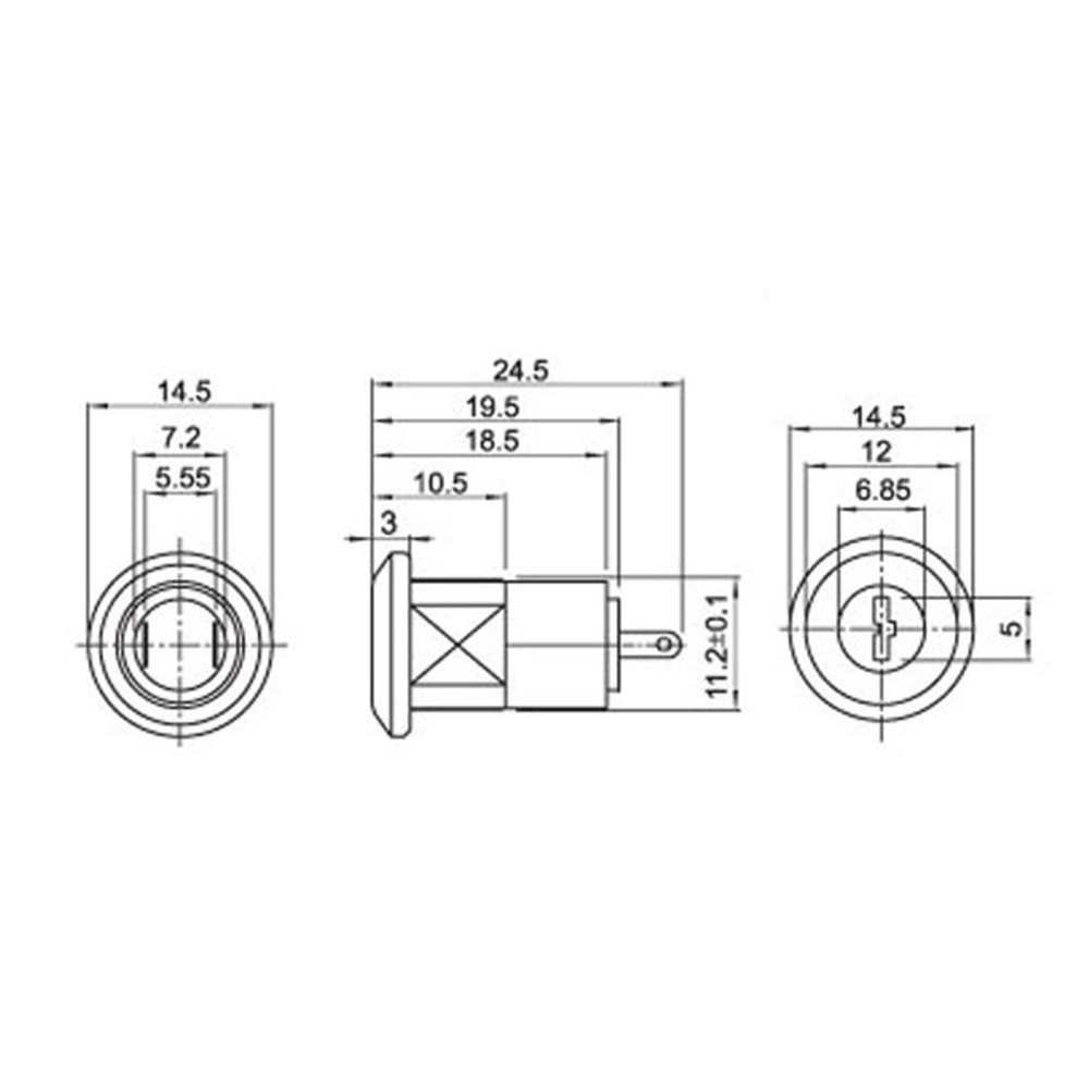 2 Key Switch OFF-ON Lock Metal Toggle Lock Security KS02 Electronic