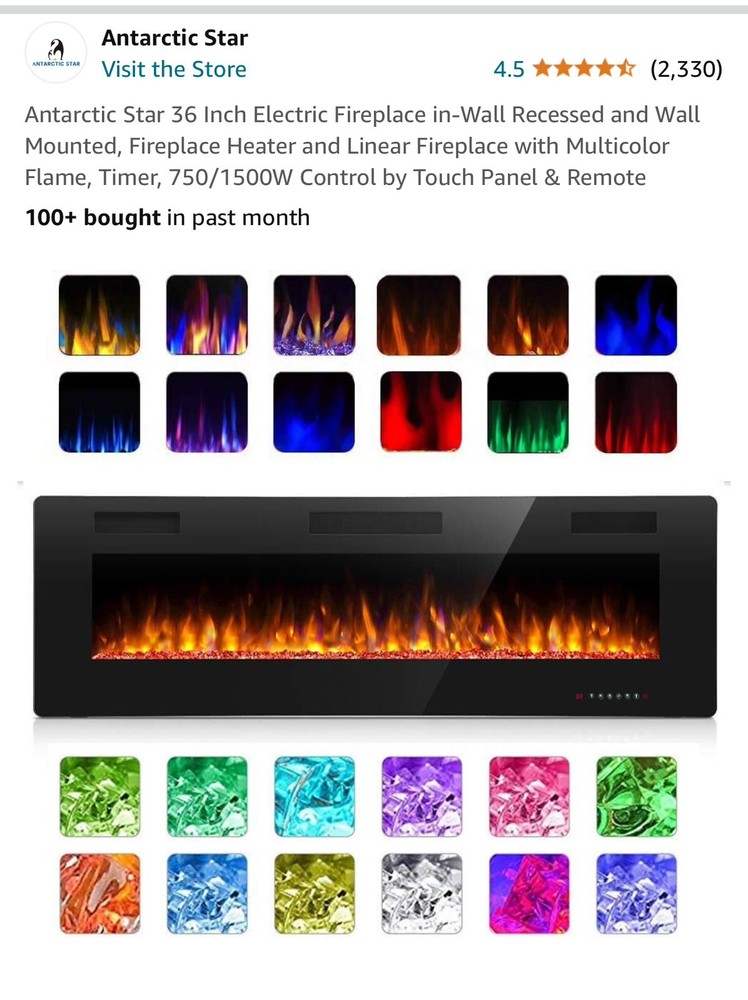 wall mount electric fireplace heater