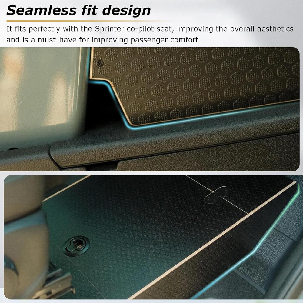 Floor Stool for Sprinter Van, Optimal Support for Co-Driver, with Storage Space