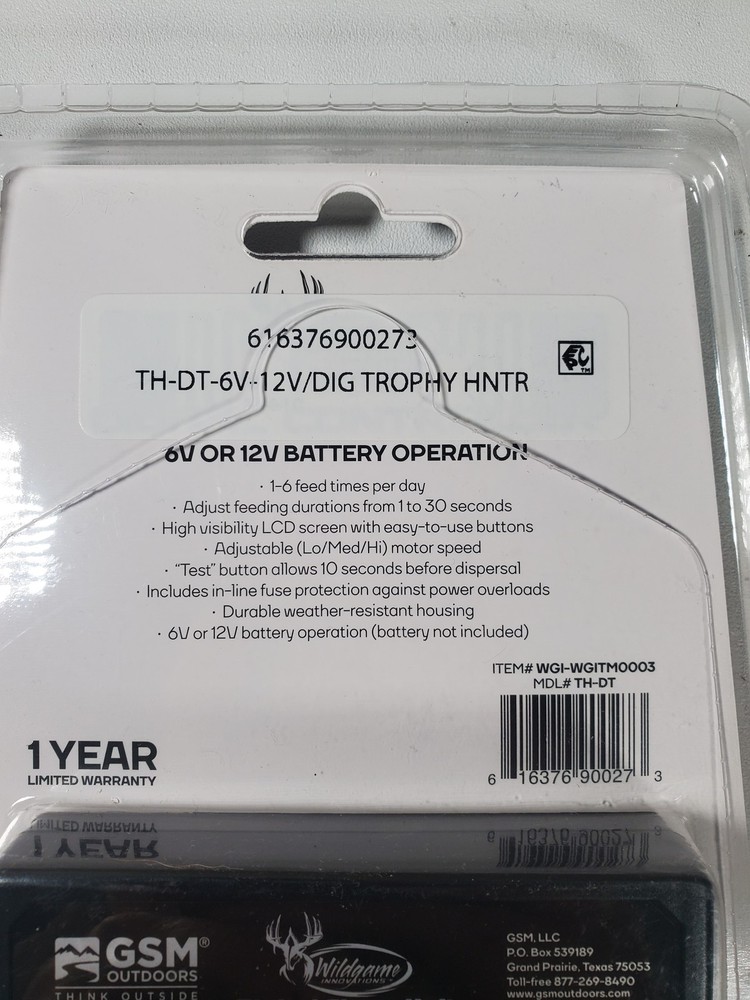 Wildgame Innovations Premier Digital Game Feeder Timer Controller 6V/12V TH-DT