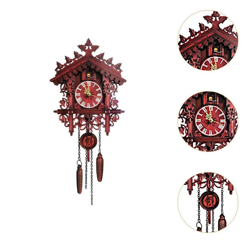 Wall Mounted Cuckoo Clock for Farmhouse Lightweight Decorative with Pendulum