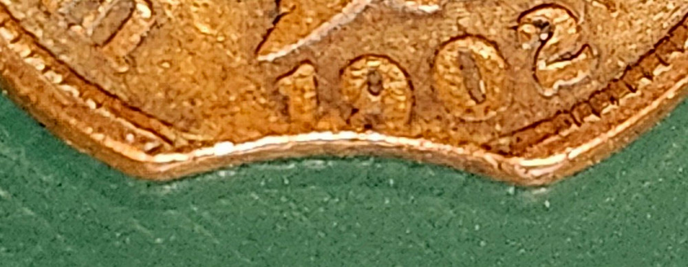 1902 Indian Head Cent - Clipped Planchet - Higher Grade - Original