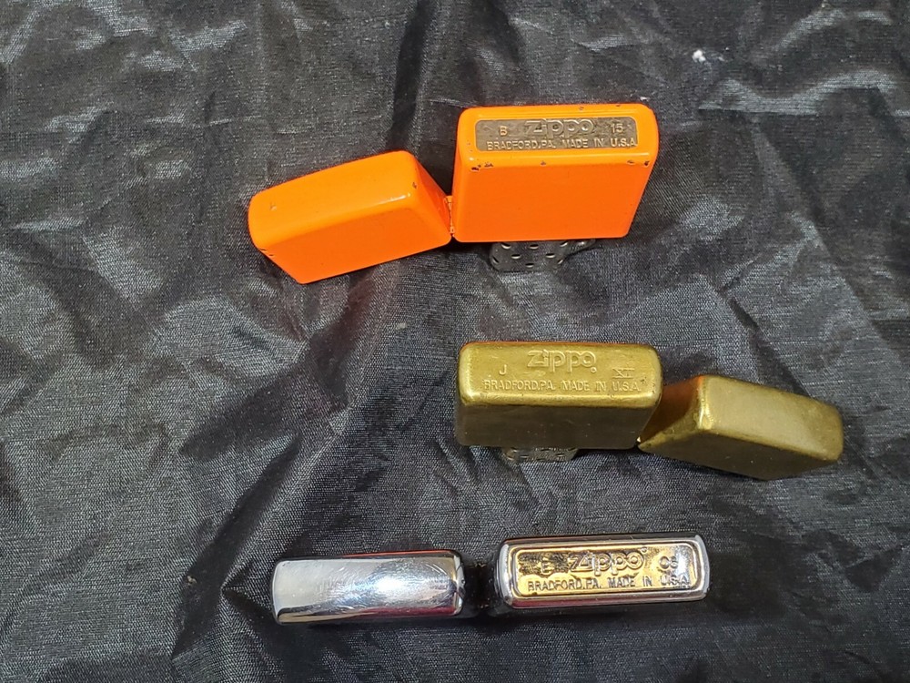 Three Zippo Lighters & One Ronson Lighter Cigarette Case