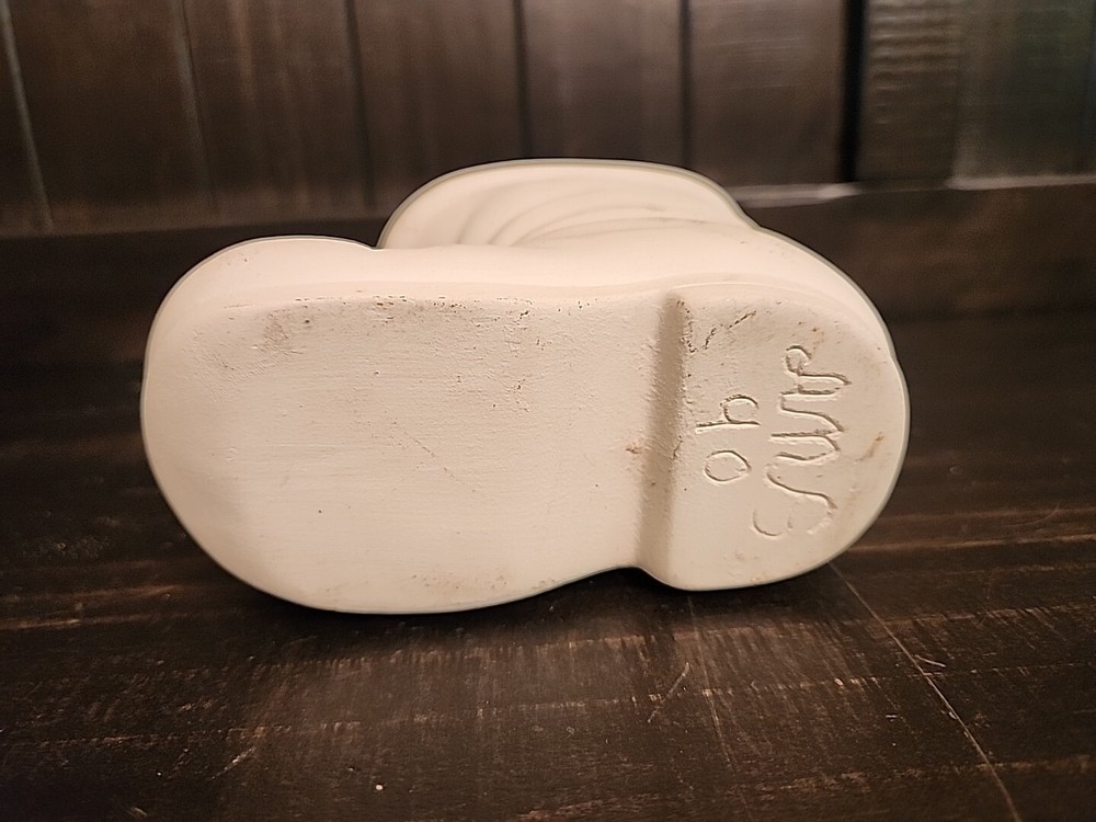 Vintage Ceramic Bisque Ready To Paint Santa Boot 4"