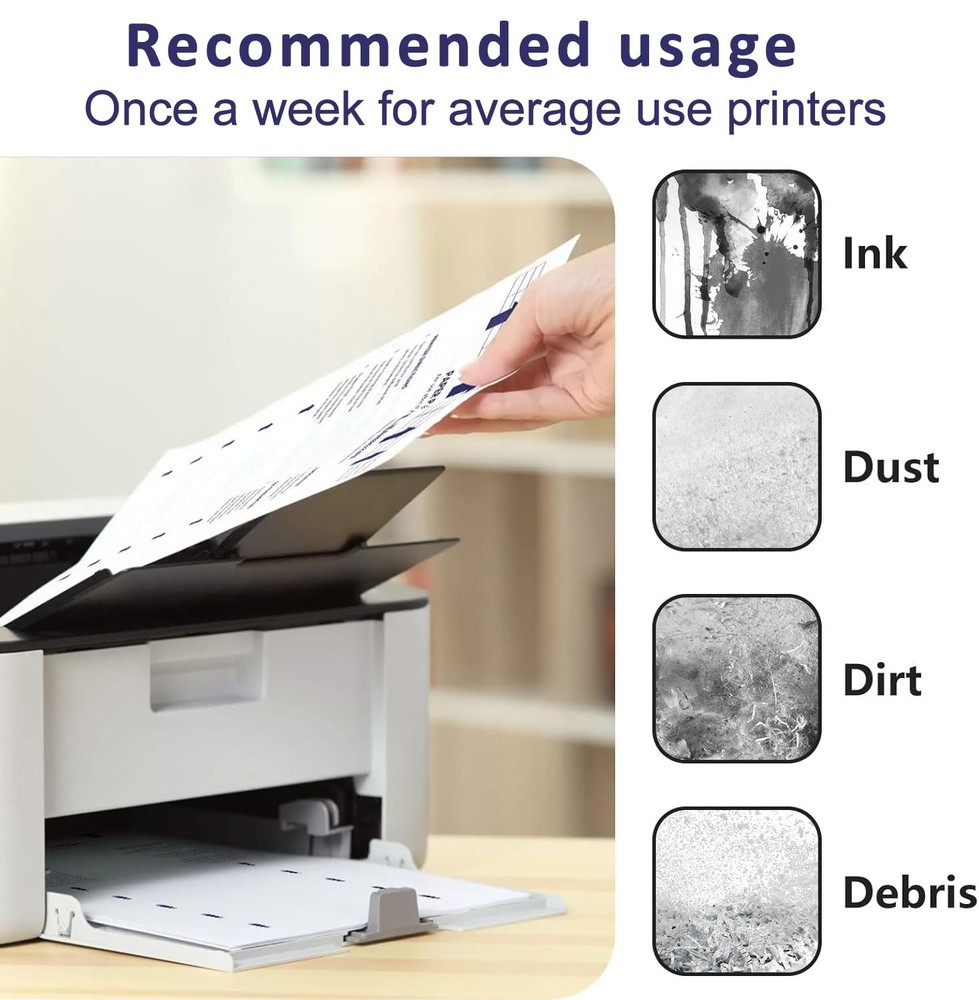 Laser & Inkjet Printer Cleaning Sheet (8.5 x 11) 10 Sheets