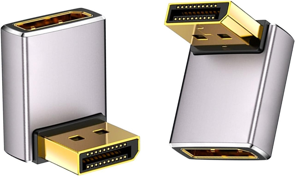 Duttek 8K 90 Degree Displayport 1.4 Adapter, up & down Angle Extender 32.4Gbps,