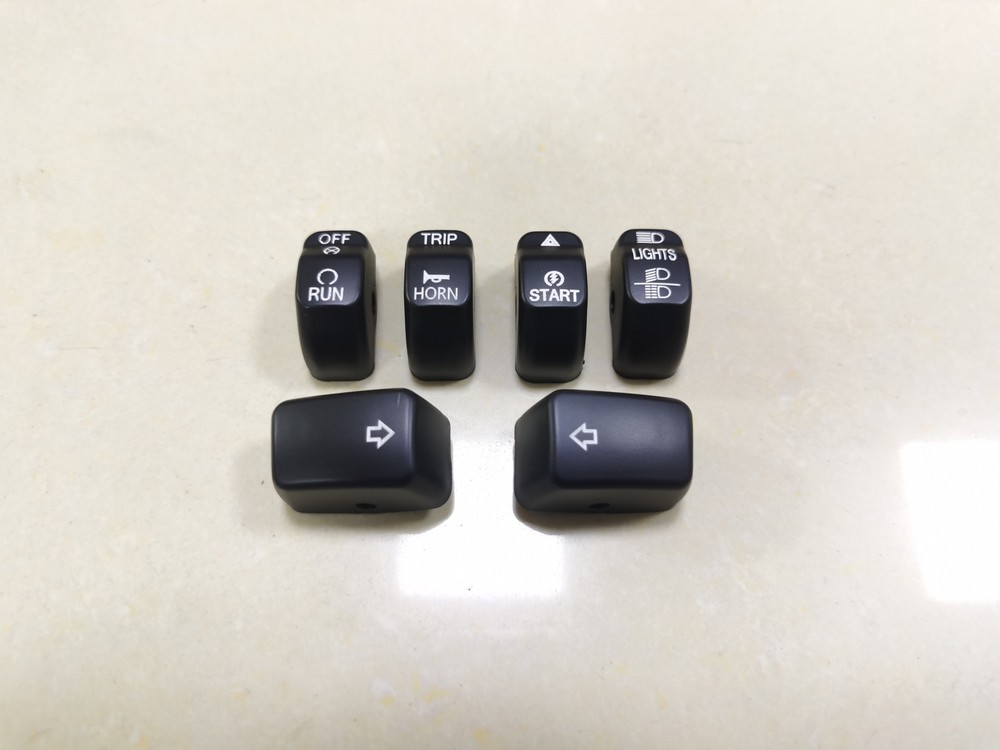 Black ABS Left and Right Hand Control Switch Housing Button Cap For Harley Dyna