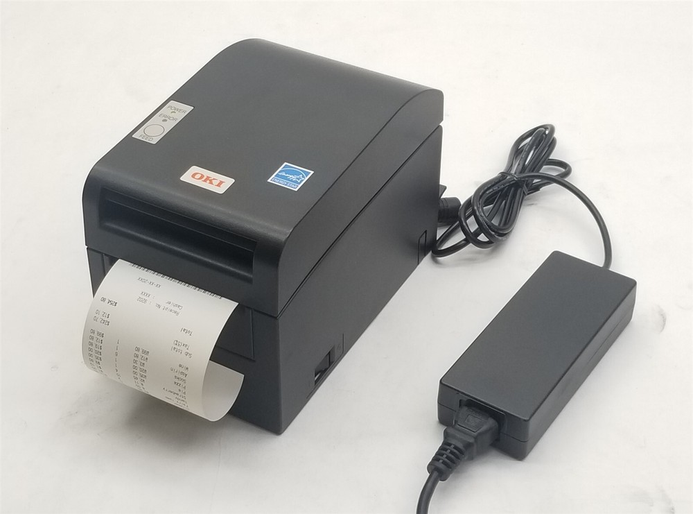 Oki Model PT390 Desktop POS Thermal Receipt Printer USB Serial Black 44925715