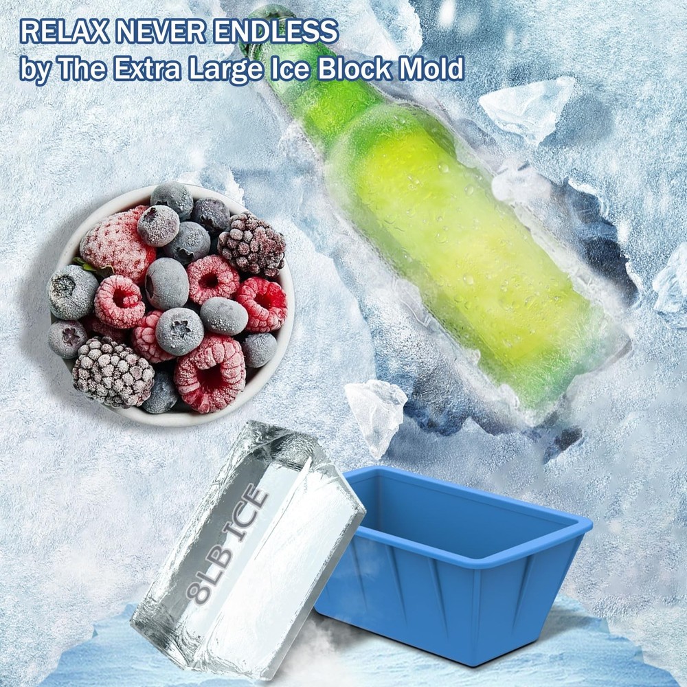 Extra Large Ice Cube Molds 4Pack 32LB Silicone Large Ice Cube Molds for Cold ...
