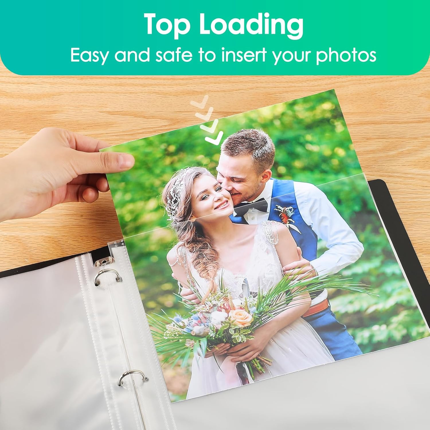 30 Pack 8x10 Photo Sleeves for 3 Ring Binder (60 Pictures), Heavy-Duty Archival