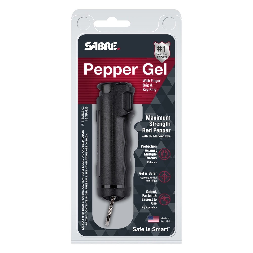 Sabre Black Pepper Spray-W/Quick-Release Key Ring