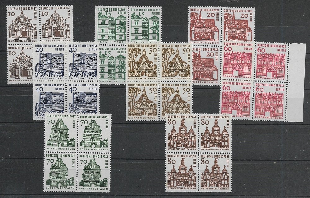 Berlin MiNr 242-249 Postfresh 4-Block