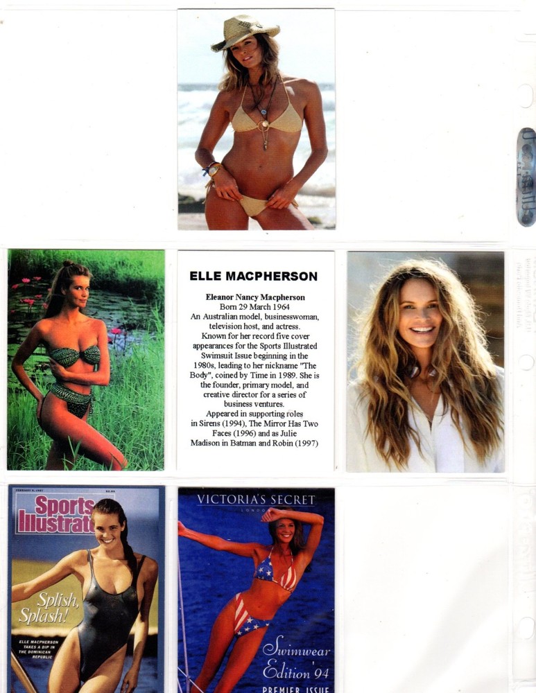 ELLE MACPHERSON CUSTOM TRADING CARD 6 CARDS SET