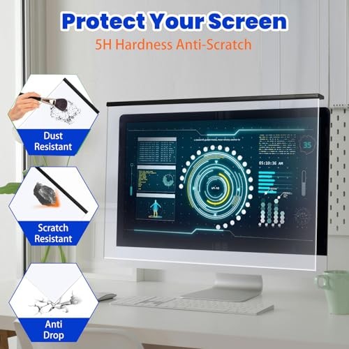 Blue Light Blocking Screen Protector for 32" 16:9 Computer Monitors, Removable