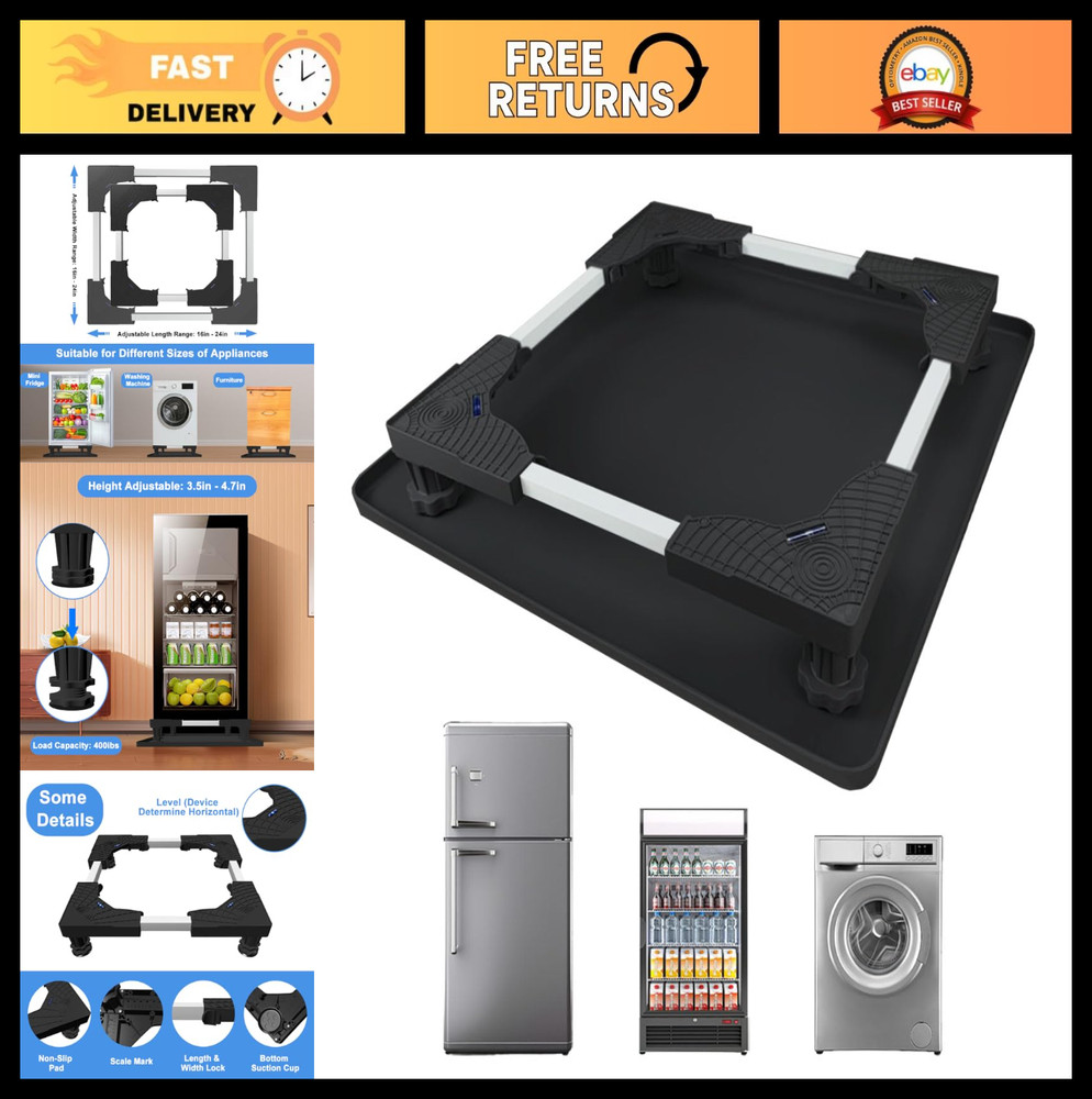 Adjustable Mini Fridge Stand with Drip Tray, Universal Base for Small Refrigerat