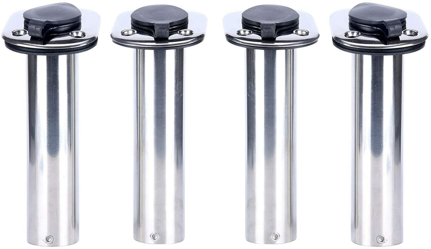 Amarine Made 4 Pack 90 Degree Boat Marine Stainless Steel Fishing Rod Holder
