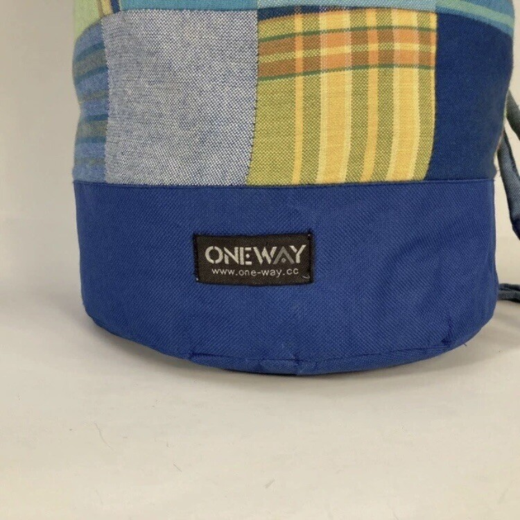 One-Way Kikoy Patchwork Drawstring Backpack Cinch Sack Waterproof Handmade