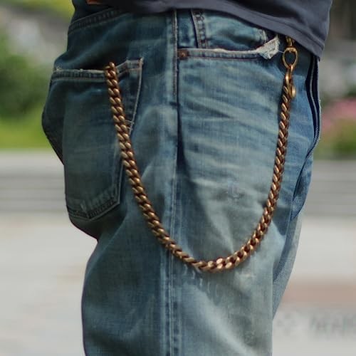 Ruth&Boaz Solid Brass Square Chain Biker 13" Square Chain-retro Snap Hook