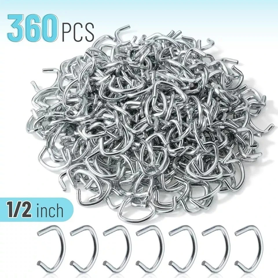 Galvanized Hog Rings, 1/2", 360 Pcs, Hog Rings Upholstery, Hog Rings for Furnitu