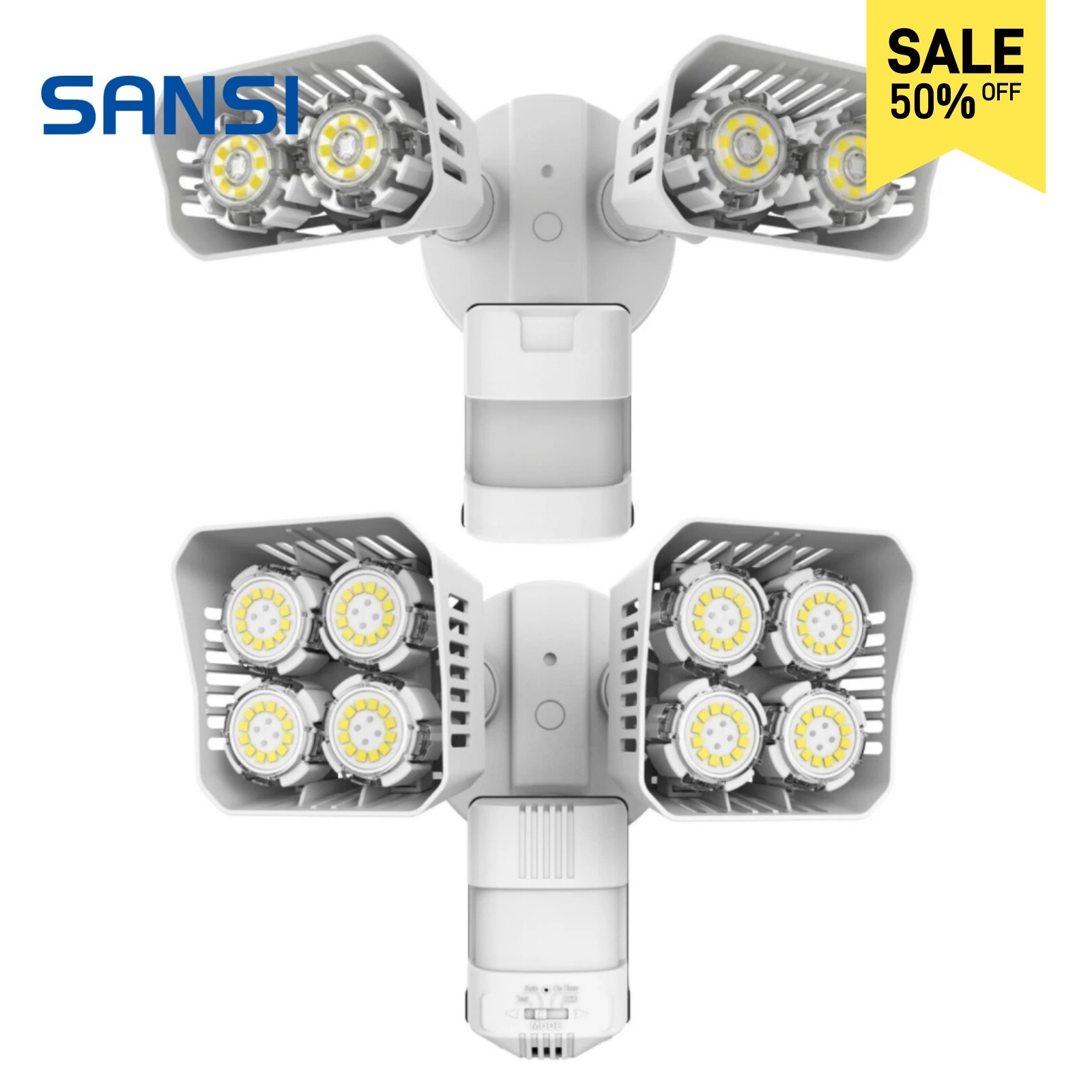 SANSI 7000LM Security Light Outdoor LED Motion Sensor Wall Lamp IP65 Waterproof