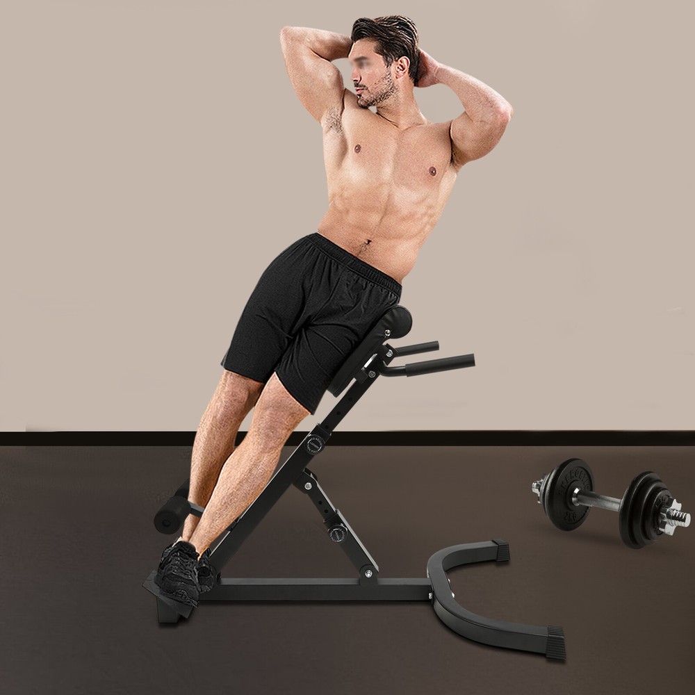 Roman Chair Back Hyperextension Bench Machine Adjustable Back Exercise Strength