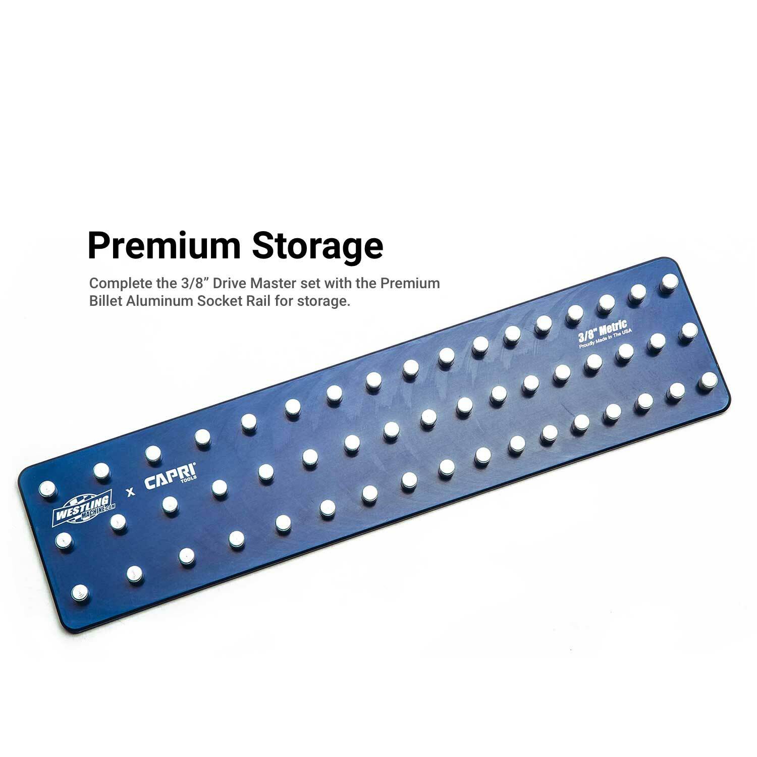 Capri Tools 3/8 in. Dr Shallow/Semi-Deep/Deep Impact Socket Set w/ Rail, Metric