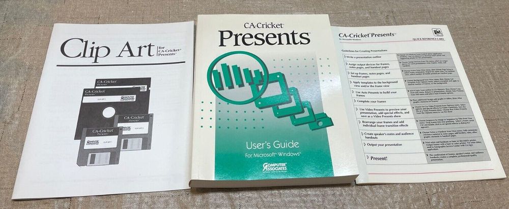 CA-Cricket Computer Associates Desktop Presentation Program Big Box 1991 Demo