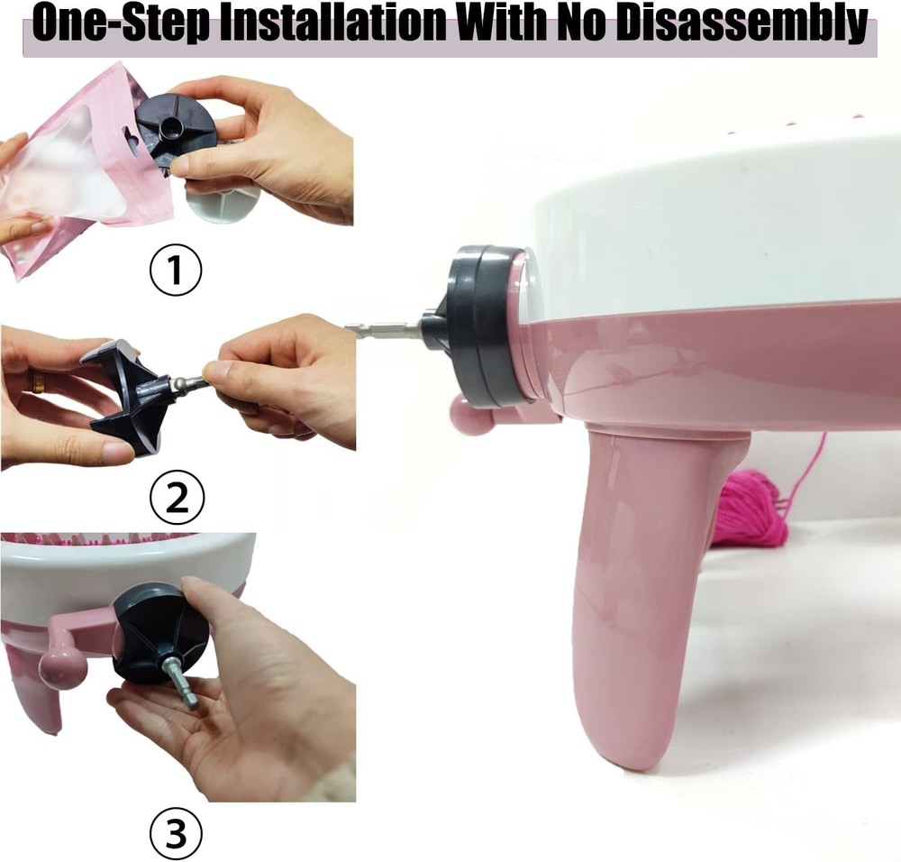 Knitting Machine Drill Attachment for Sentro Knitting Machine Adapter 3 Quick...