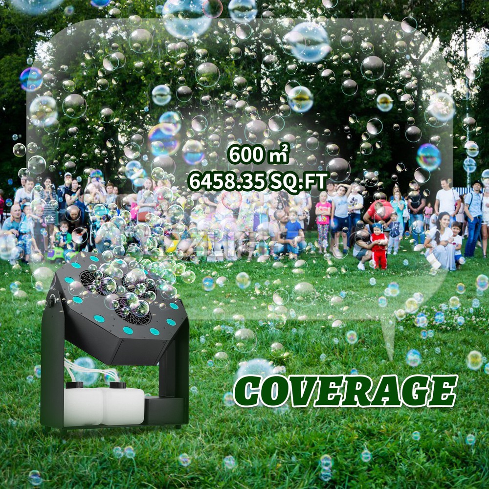 PAIDUN Adjustable Angle Bubble Machine Blower RGBW Light Effect Wedding Party
