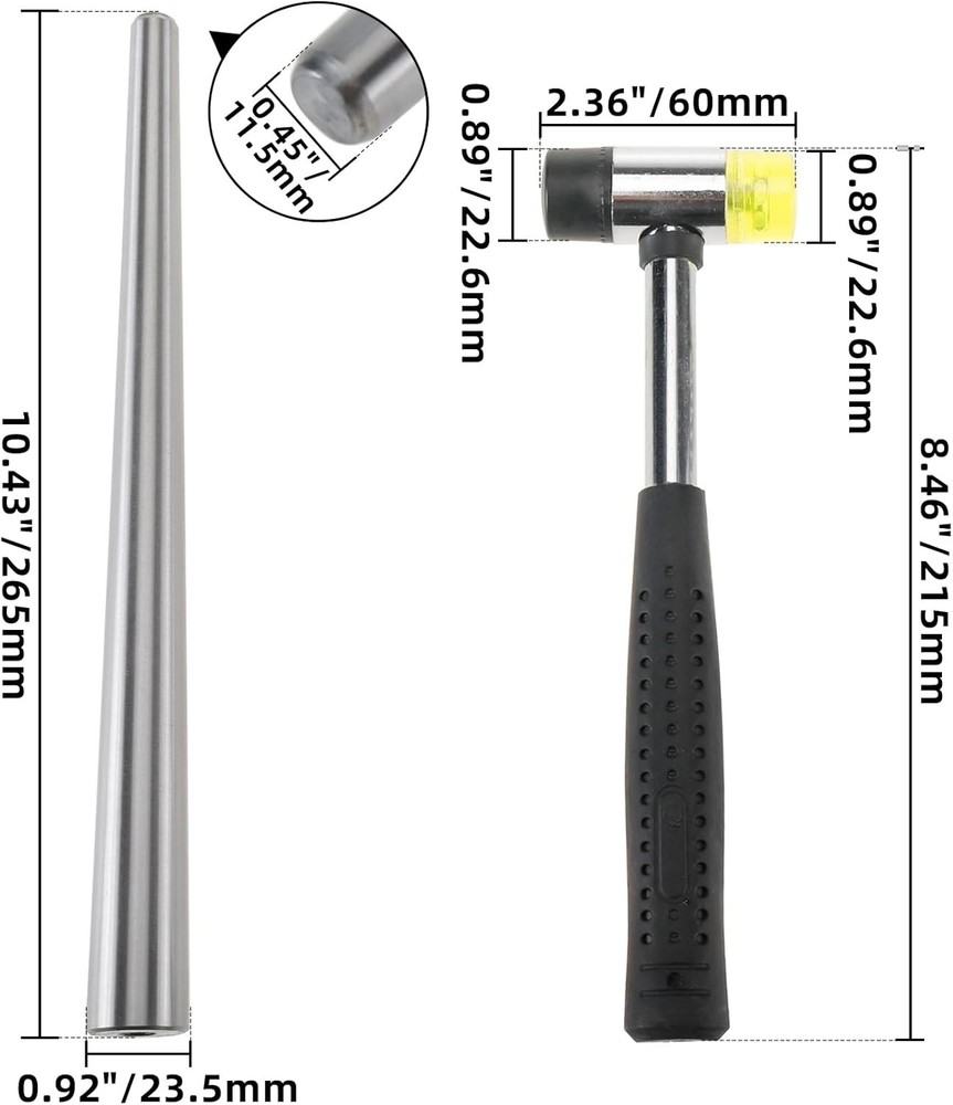 Ring Sizer Measuring Tool Set Ring Enlarger Stick Mandrel Tool Hammer Mallet