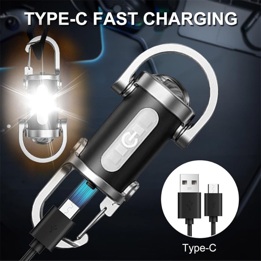 Portable Rechargeable Bright Keychain Flashlight Phone Charger,Emboadlie Mode AE