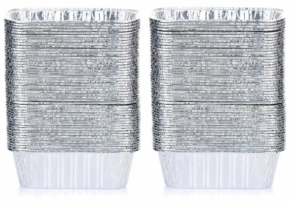 Mini Loaf Baking Pans - Disposable Aluminum Foil 1lb Small Bread, (100 Pack)