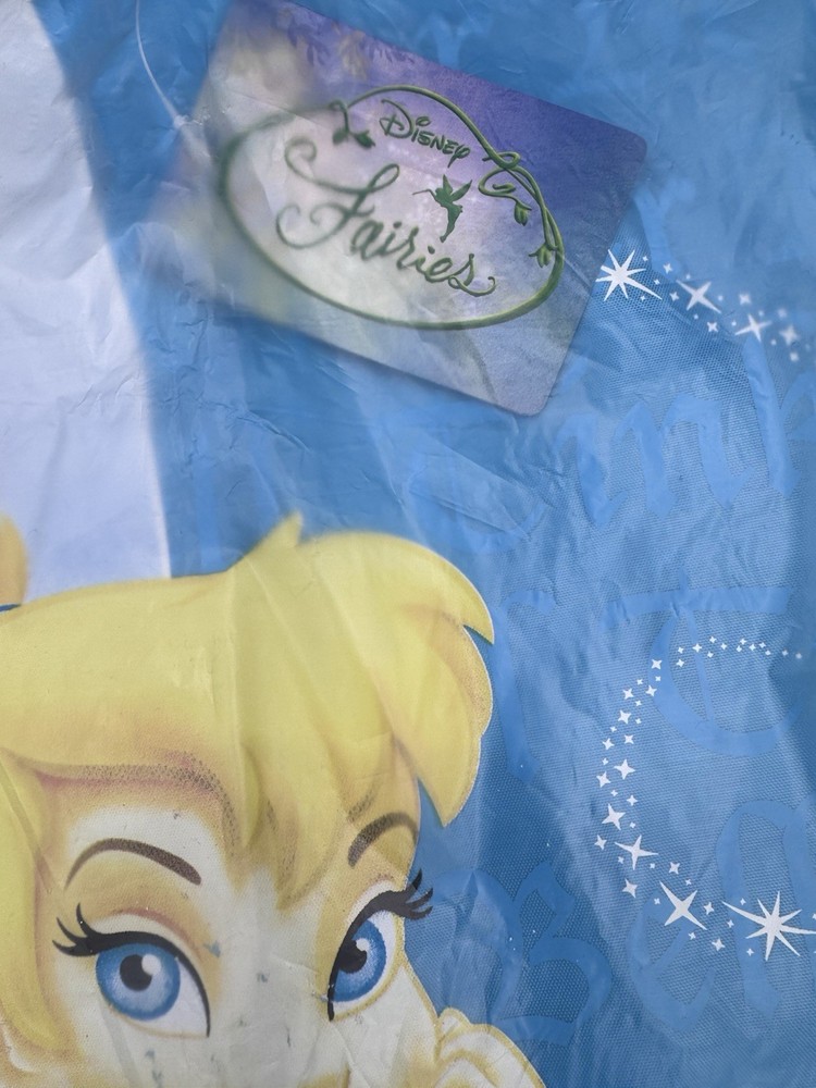 Disney Tinker Bell Blue Cinch Sack Backpack. NIP. Adorable
