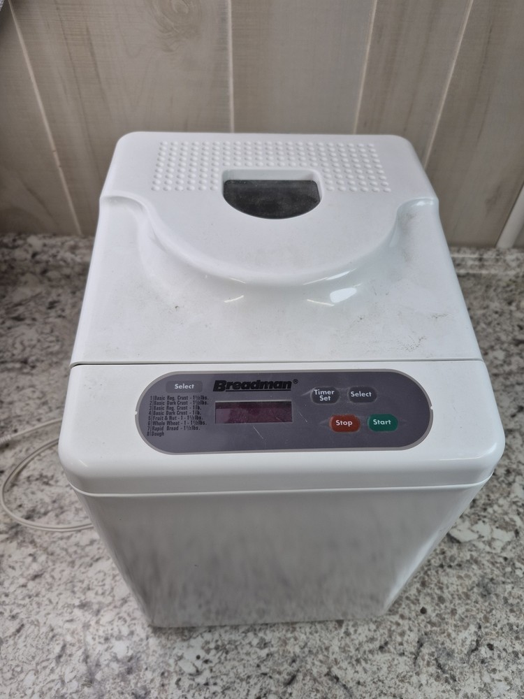 Breadman Automatic Bread Maker Machine White with Multiple Settings & Viewing