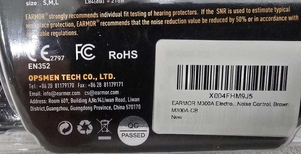 Earmor M300A Electronic Hearing Protector Brown