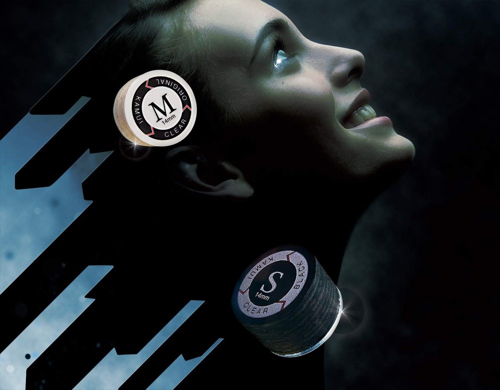 Clear Black Laminated Pool Billiard CUE TIP - 1 pc (Hard, 13 mm)