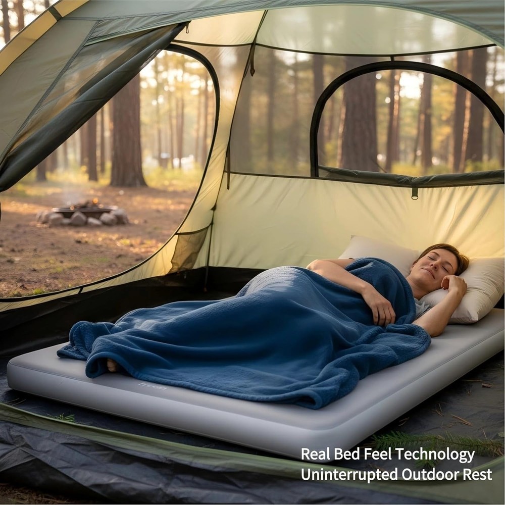 Inflatable Camping Sleeping Pad 4 Inch Support Waterproof Portable Bed
