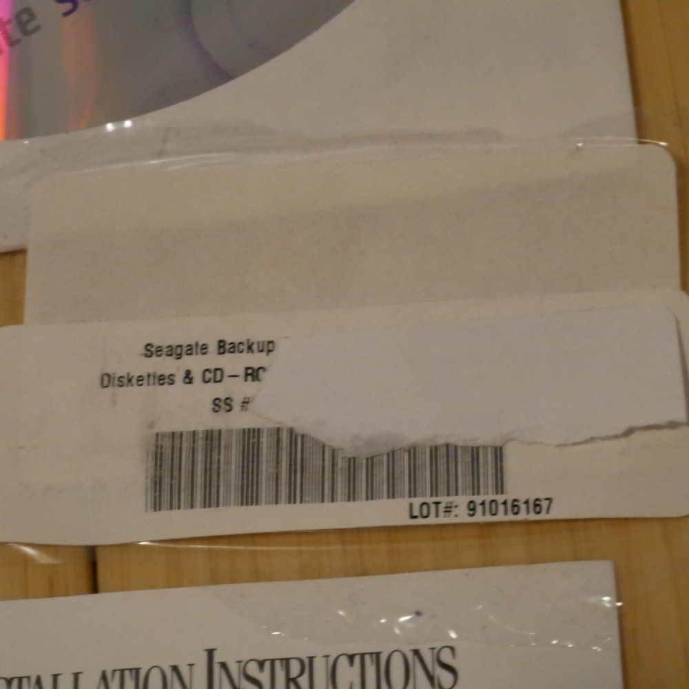 Vintage Seagate Backup Exec For Windows 95 User Manual and CD-ROM