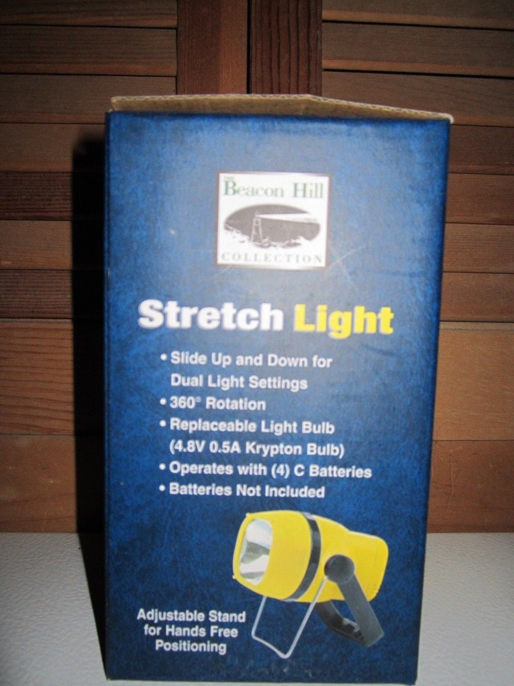 Krypton STRETCH Flashlight Lantern 4.8V using 4C Batteries, w/ spare Xenon bulbs