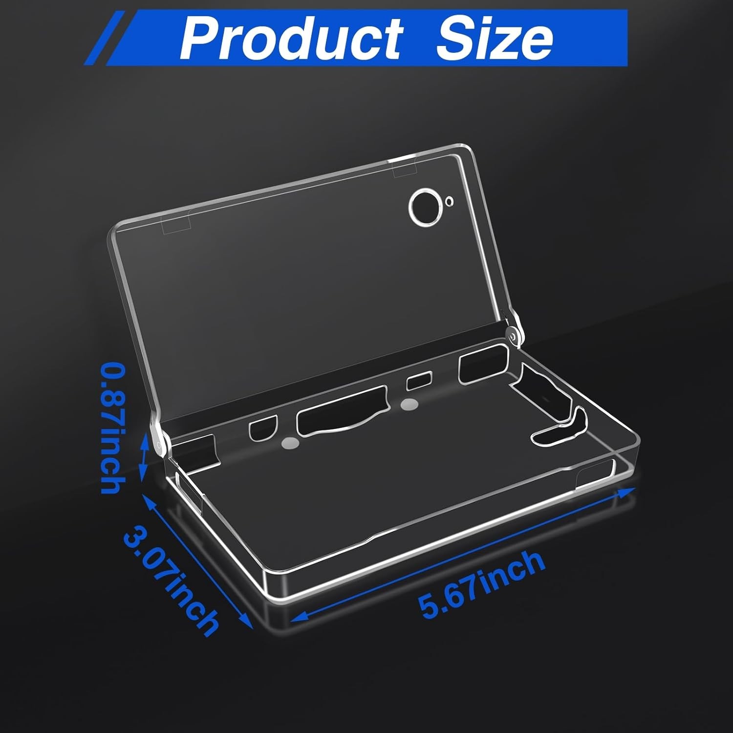 Hard Crystal Case Clear Skin Cover Shell Transparent for Nintendo DSi NDSi