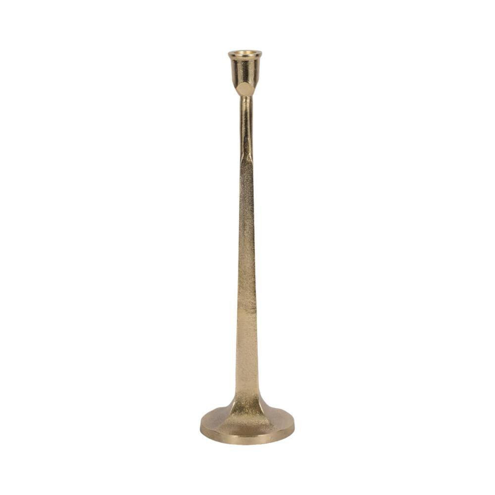 16 In. Gold Metal Squared off Taper Candle Holder