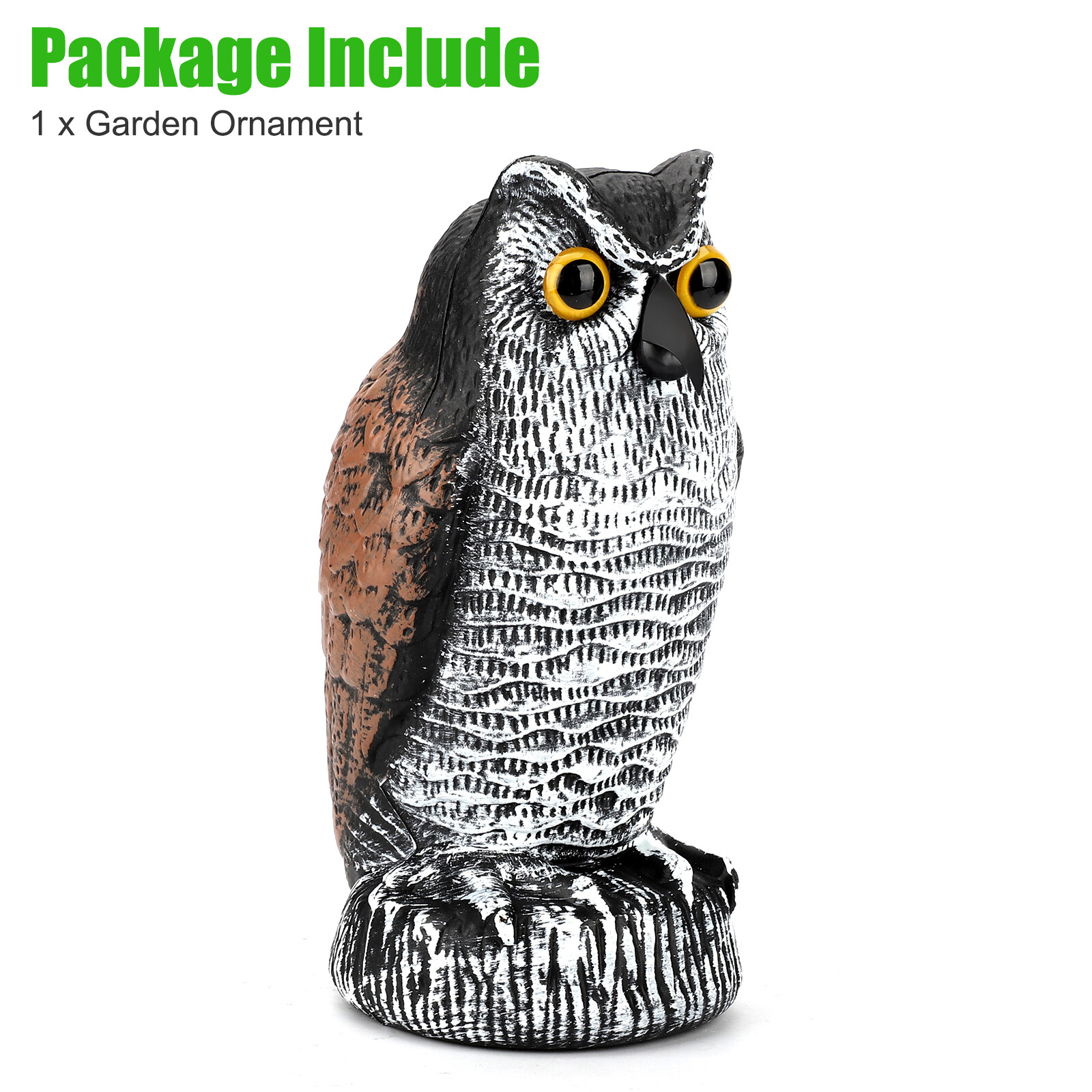 Owl Decoy Statue Protect Garden Yard Scare Birds Away Pigeon Repellent Scarecrow