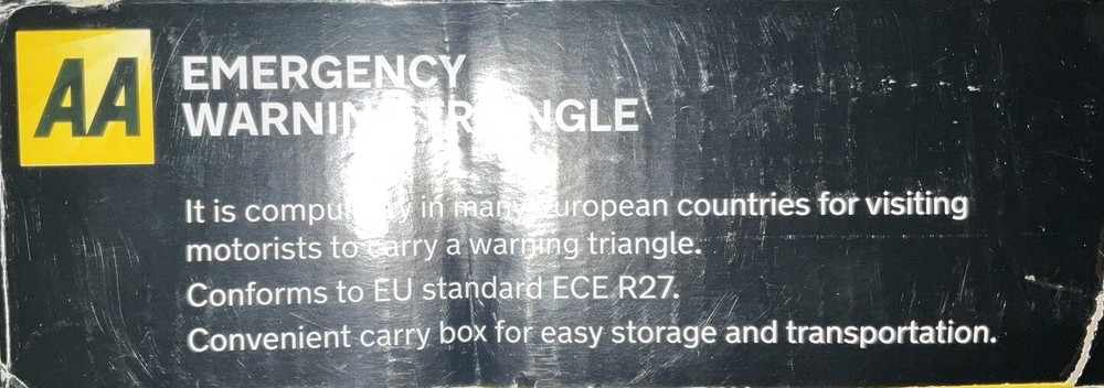 AA WARNING TRIANGLE FOR BREAKDOWNS, REFLECTIVE, MADE TO EU STANDARD ECER27
