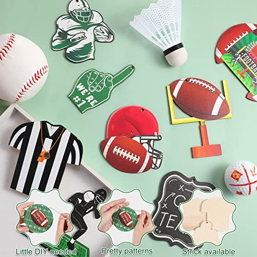 Pieces Football Wooden Hanging Ornaments Football Cutout Wood Ornament DIY 24