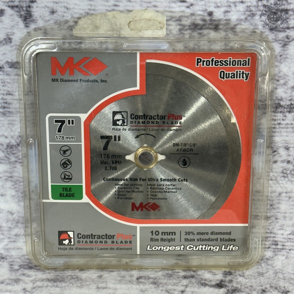 MK Diamond 7" Contractor Plus Continuous Rim Tile Blade 167008 Ceramic Granite