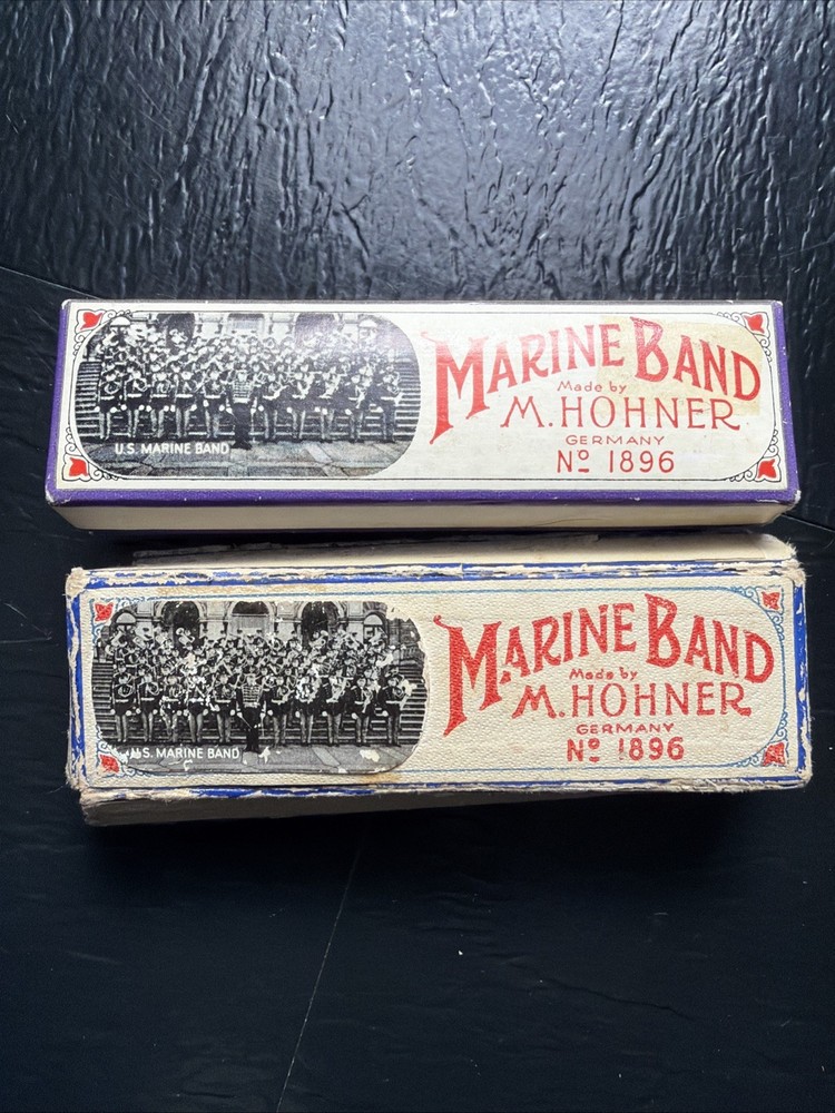 Pre-War Marine Band Harmonica, 2 Quantity
