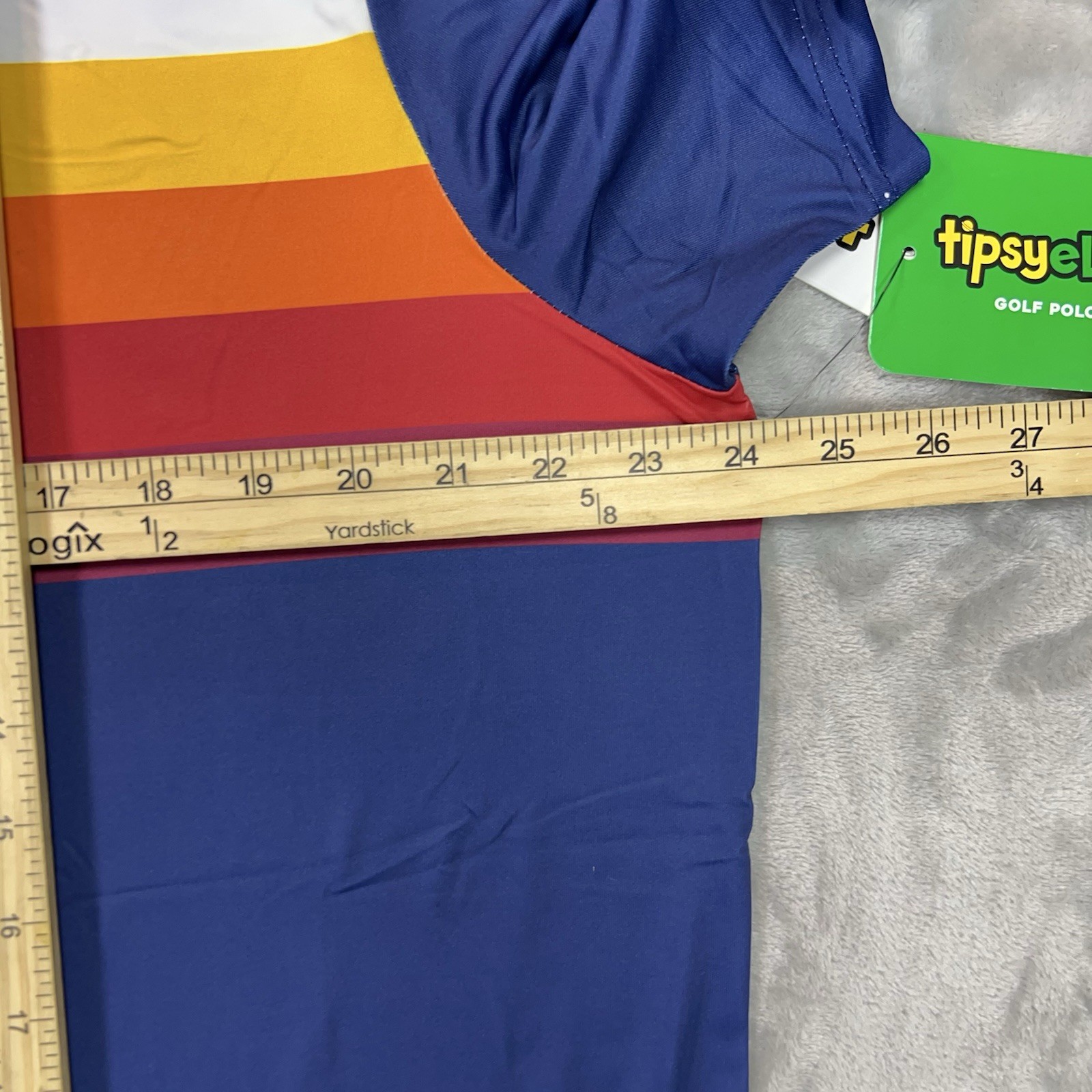 Tipsy Elves Men's XL Golf Polo Shirt Slice of Sunset Stripes